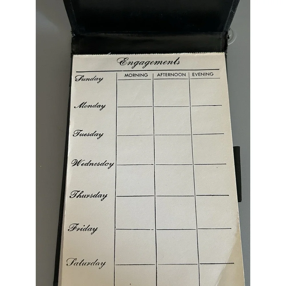 VTG Daily Schedule Black Book Morning Afternoon Evening Engagements 80s 90s USA